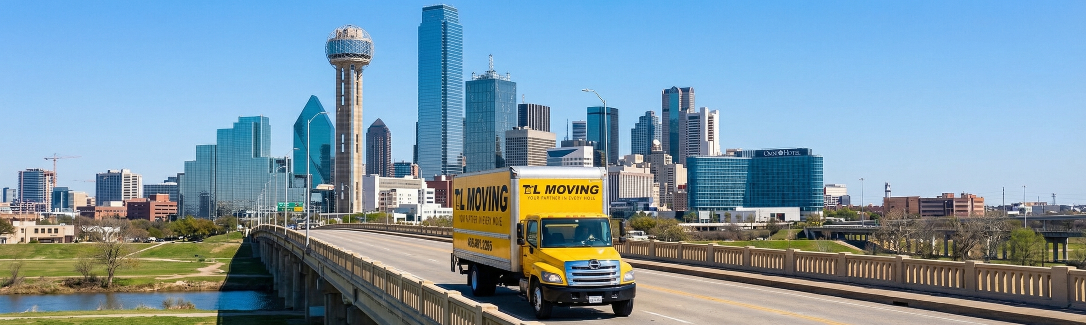 TL Moving truck prepared for a Dallas-Fort Worth long distance move