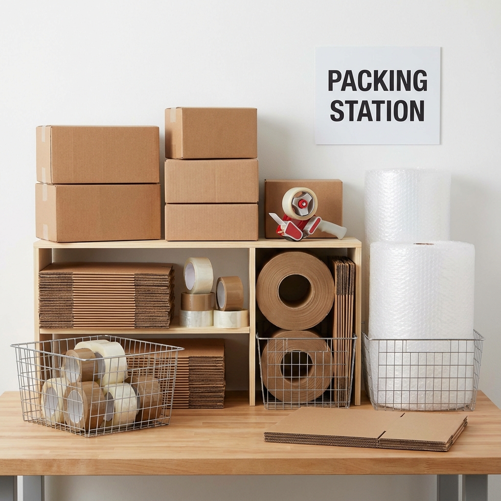 Packing supplies and moving boxes prepared for a Dallas-Fort Worth move